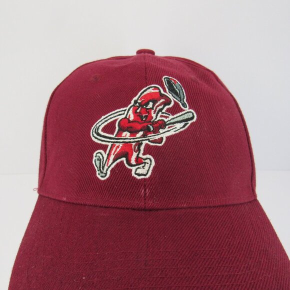 Macon Bacon Embroidered Logo Men's Burgundy Adjustable Strap Back Cap Hat - Picture 1 of 8
